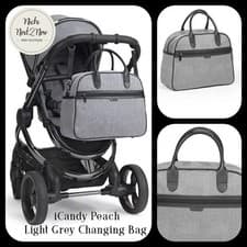 Image of New iCandy Peach Changing Bag - Grey Check, Bottle Bag & Mat - New 