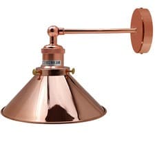 Image of Vintage Cone Wall Light Metal Shade E27 Industrial Retro Wall Lamp UK Indoor