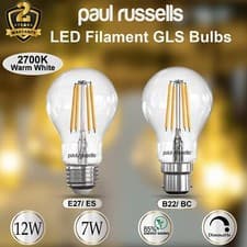 Image of LED GLS Dimmable Bulbs 7W / 12W Warm White Bayonet B22 Screw E27 Globe Lightbulb