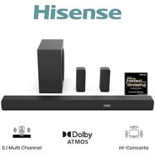 Image of Hisense AX5100Q, 5.1 CH Soundbar,Hi-Concerto,Dolby Atmos, DTS:X, Semi wireless