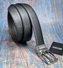 Image of Hugo Boss Genuine Leather Reversible Dress Belt