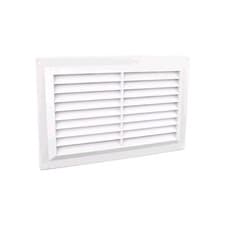 Image of UK Made White Plastic Louvre Vent 9"x 6" With Flyscreen
