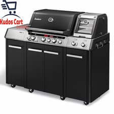 Image of Enders UNIQ PRO 3 Burner Gas BBQ+Cover Cast Iron Grill Side Cabinets Thermometer