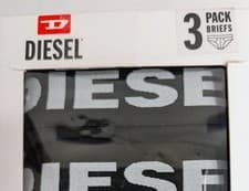 Image of Diesel UMBR ANDRE Men's SMALL or XL underwear 3 Pack Cotton Briefs BLACK