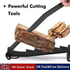 Image of Wall Mounted Wood Kindling Splitter Carbon Steel Manual Log Firewood Cutter Tool