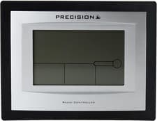 Image of Precision Silver LCD Radio Controlled Alarm Clock, Black