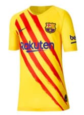 Image of FC BARCELONA Boys Yellow NIKE 4th Stadium Football Shirt Jersey BNWT