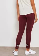 Image of adidas Originals Trefoil Back Legs Maroon Leggings DH4433 Size UK14,US M New 795