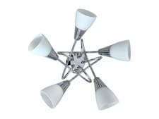 Image of Chrome Glass 5 Light Ceiling Light Modern Multi Arm E14 Pendant Lounge Fixture