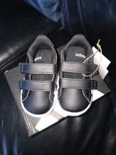 Image of Babies Adidas Grand Court 2.0 Black/White Uk Size 3 Baby BNWB