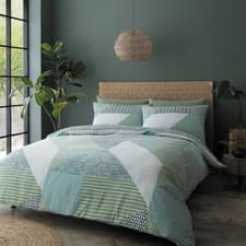 Image of Catherine Lansfield Larsson Geo Easy Care Duvet Cover Set Reversible Bedding UK