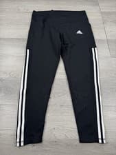 Image of Adidas Pants Womens XL Black White Stripes Aeroready Training Athletic Gym