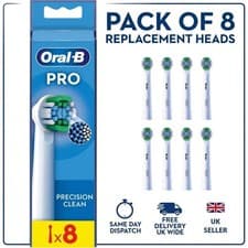 Image of ORAL-B Pro Precision Clean Toothbrush Heads X-Shape Bristles White Pack of 8 UK