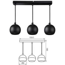 Image of GU10 Light 3 Pendant Drop Fitting Ceiling Rose Surface Mounted Kitchen Bar Lamp