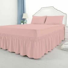 Image of Plain Dyed Valance Sheet Deep Fitted Bed Sheets Single Double King Poly Cotton