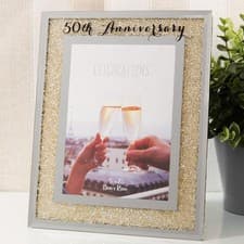 Image of Celebrations Crystal Border Photo Frame 5x7" - 50th Anniversary