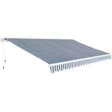 Image of Folding Awning Manual Operated 500 cm Blue/White vidaXL