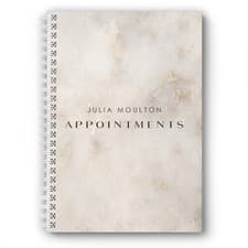Image of Personalised Appointment Book Beige Marble, Any Month/Year Start Dated