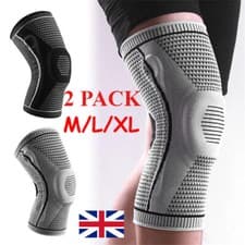 Image of 2x The Ultra Knee Elite Knee Sleeve Brace Total Compression Orthotics for Sports
