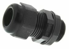 Image of BLACK NYLON CABLE GLAND WITH NUT & WASHER - METRIC SIZE M12 M16 M20 M25