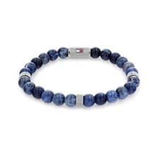 Image of Genuine Tommy Hilfiger Blue Beaded Stone Bracelet 2790436 - 19cm