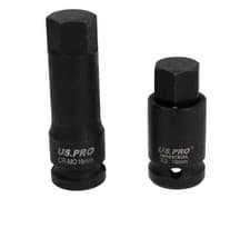 Image of 19mm Short (53mm) + Long (78mm) Impacted Hex Allen key Sockets 1/2" Drive
