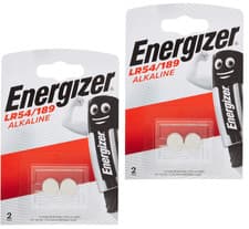 Image of 4x Energizer LR54 1.5V Alkaline Battery 189, AG10, V10GA LR1130 D189A 389