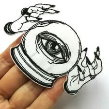 Image of Embroidered Patch Eyeball Monster Eye Surreal Magic Crystal Ball Fortune Iron On