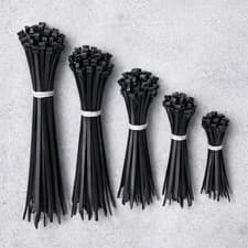 Image of Black Cable Ties Zip Ties Nylon Wraps Thin Narrow Small Fastener QUALITY