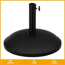 Image of Heavy Duty 25kg Concrete Round Parasol Base Patio Umbrella Stand 49cm Black