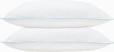 Image of Cotton Pillow Piping Edge Comfort Sleeping Bedroom Pillow71x46cm Bedroom Cushion