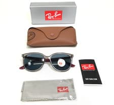 Image of Ray-Ban Sunglasses RB4378 6572/2V Clear Gray Burgundy Red Frames w Gray Lenses