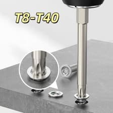 Image of T8-T40 Long Reach Torx Star Hex Security Bit Tamper Proof Screwdriver Bits 150mm