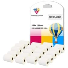Image of 20 Compatible Shipping Labels For DYMO S0904980 104x159mm (4"x6") 220 Per Roll
