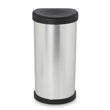Image of 40L Kitchen Waste Bin Touch Button Large Plastic Rubbish Refuse Dustbin D Shape