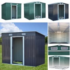 Image of Metal Sheds 4X6, 6X8, 8 X 8, 10 X 8 ft Storage Garden Shed with Floor Steel Base
