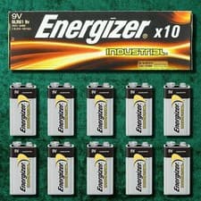 Image of 10 x Energizer 9V PP3 Industrial Alkaline Batteries Smoke Alarm LR22 MN1604