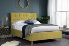 Image of Loxley Mustard Fabric Bed - Small Double, 4FT, 120 cm