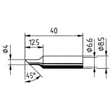 Image of Ersa Soldering Tip Bevelled 4mm 1pc