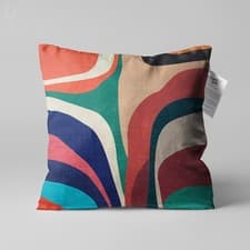 Image of Cushion Cover from Multicoloured Abstract Lines, Double Sided, Multi-Sizes