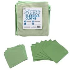 Image of 8 Pack Microfibre Glass Cleaning 16 x 16" Cloth Set Streak Free Home Kitchen Car