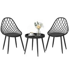 Image of Outsunny 3-Piece Outdoor Bistro Set Patio Furniture for Garden, Balcony
