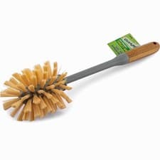 Image of Gleamax Bamboo Handle Toilet Brush 37cm Eco Friendly Bathroom Cleaning Brush
