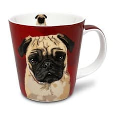 Image of Pug Fine Bone China Mug | Leslie Gerry, 320ml, Pug Gift
