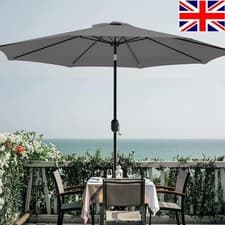 Image of 3m Garden Parasol Large Sun Shade Canopy Outdoor Patio Umbrella Crank Tilt UK