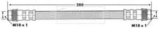 Image of Borg & Beck BBH6765 Brake Hose Rear Right Left For Braking Fits Citroen Peugeot