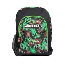 Image of Minecraft Creeper Kids Sports Front Pocket Backpack Rucksack School Nursery Bag