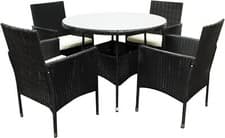 Image of 5 Piece Rattan Garden Furniture Set with 4 Chairs & Coffee Table Outdoor Patio