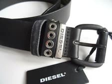 Image of Genuine 40" (100) DIESEL Black B SOOP Italian Made LEATHER BELT X05683