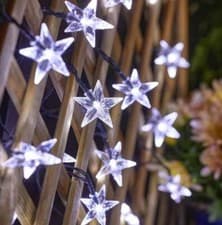 Image of NEW 40 STAR STRING GARDEN BRIGHT WHITE STATIC,FLASHING LIGHTS REMOTE SOLAR PANEL